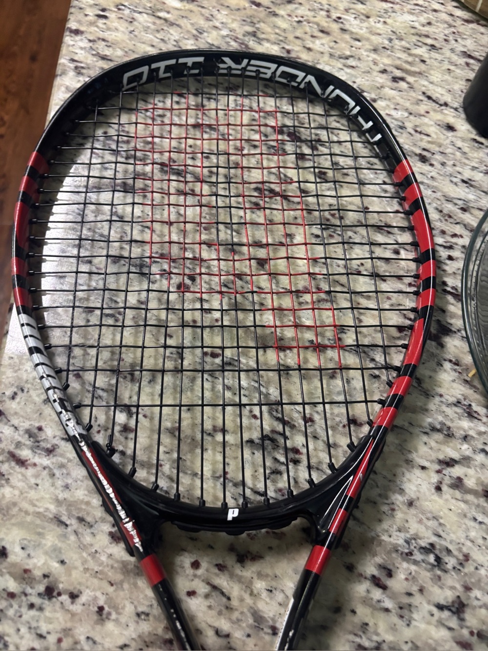Prince Thunder Tennis Racquet 110 Aluminium Alloy 4 1/4" tension 45-50Lbs RD/BLK